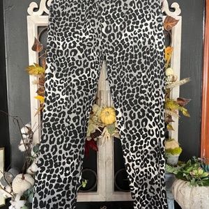 Black and white Leopard cotton joggers